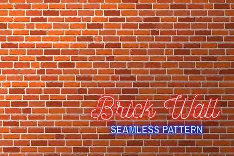 Red brick wall background. Vector illustration Stock Illustration