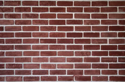 Red brick wall background with white lines Stock Photos