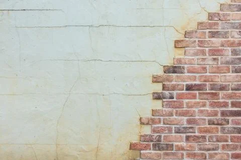Red brick wall with blank copyspace Stock Photos