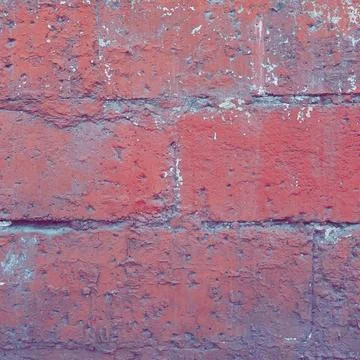 Red Brick Wall Close up. Filtered Photo. Grunge Background Stock Photos