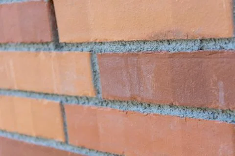 Red brick wall close up Stock Photos