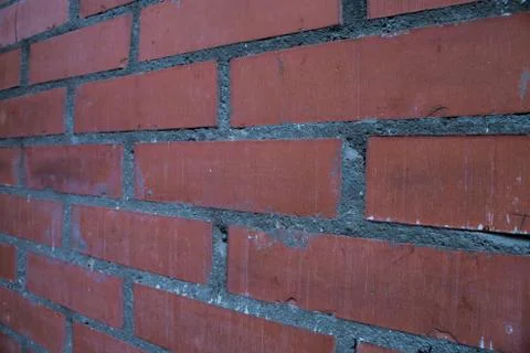 Red brick wall closeup Stock Photos