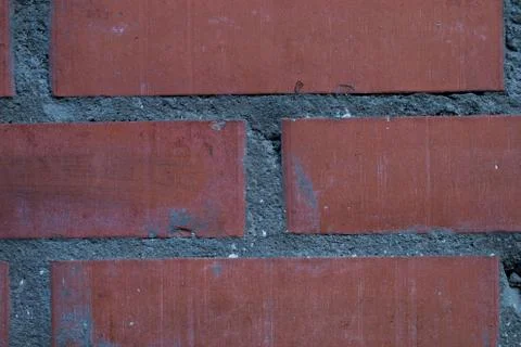 Red brick wall closeup Stock Photos