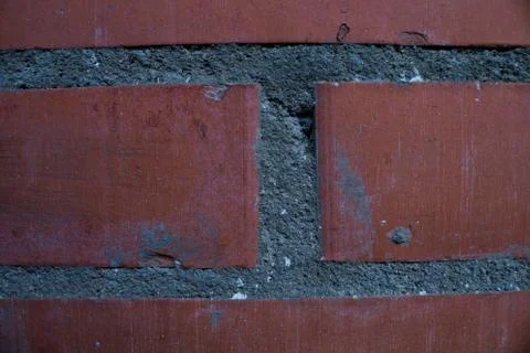 Red brick wall closeup Stock Photos