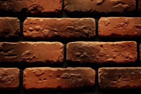 Red brick wall closeup texture background Stock Photos
