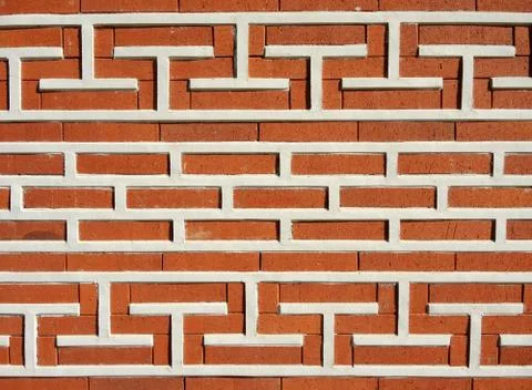 Red brick wall decorative surface Stock Photos