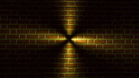 Red Brick Wall with Dramatic Cross Light Effect Stock Footage 331049623