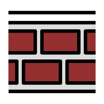 Red brick wall flat イラスト素材