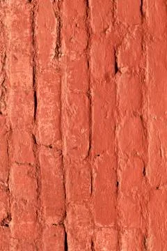 Red brick wall gives a harmonic pattern in the sun 스톡 사진
