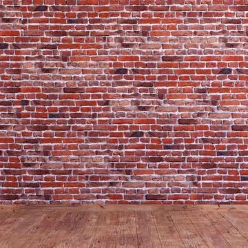 Red brick wall grunge texture, Old red brick wall pattern background, 3d re.. Stock Illustration
