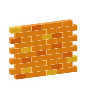 Red brick wall of house. Element of building construction. Stock Illustration