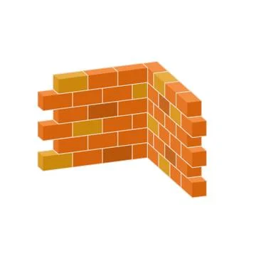 Red brick wall of house. Element of building construction Ilustración de archivo