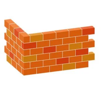 Red brick wall of house. Element of building construction. Ilustración de archivo