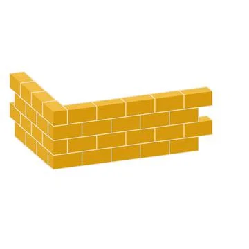 Red brick wall of house. Element of building construction. Stock Illustration