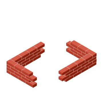 Red brick wall of house. Element of building construction. Ilustración de archivo