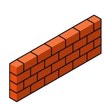 Red brick wall of house. Element of building Ilustración de archivo