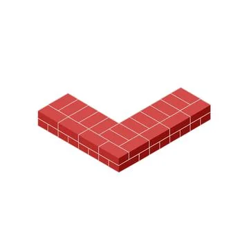 Red brick wall of house. Element of building Ilustración de archivo