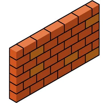 Red brick wall of house. Element of building Ilustración de archivo