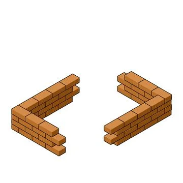 Red brick wall of house. Element of building Ilustración de archivo