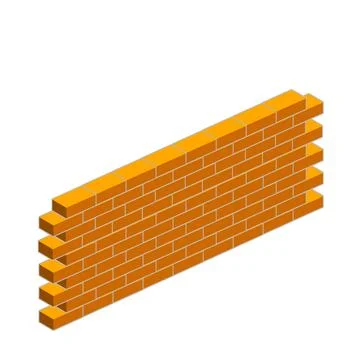 Red brick wall of house. Element of building construction. Stock Illustration