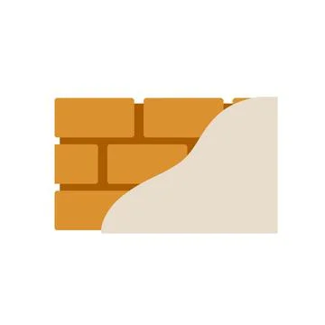 Red brick wall with layers of plaster and insulation. Material for home repai Stock Illustration