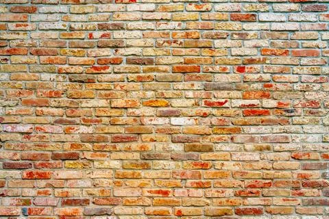 Red brick wall. Loft interior design. Architectural background. Red brick ... Stockfoto's