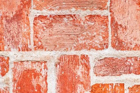 Red brick wall macro texture and background Foto stock
