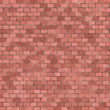 Red brick wall masonry pattern detailed background texture. 3D rendering Stock Illustration