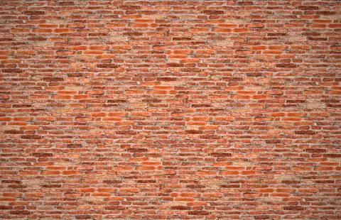 Red brick wall or old dark brown stone wall, orange brick fences. Photos