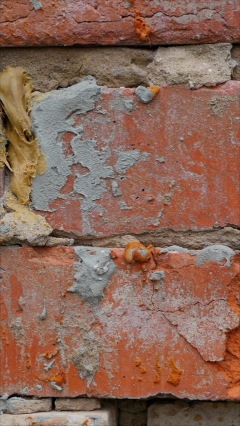 Red Brick Wall Pattern in Motion. Vertical. Stock Footage 276316800