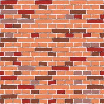 Red brick wall realistic design seamless background. Red brick background d.. Ilustración de archivo