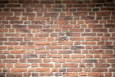 Red brick wall rectangle horizontal retro ancient vintage texture background Stock Photos