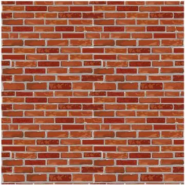 Red brick wall seamless Vector pattern background. Stock Illustration