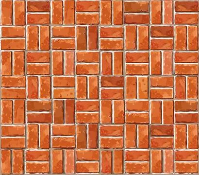 Red brick wall seamless Vector illustration background - texture pattern for  Illustrazione stock
