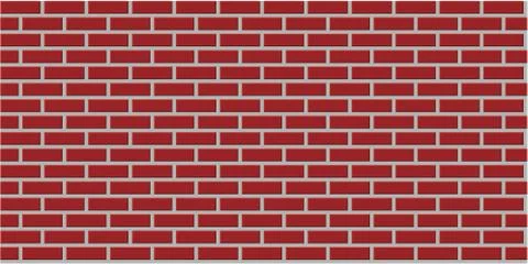 Red Brick Wall Seamless Vector Pattern or Seamless Vector Background Stock Illustration