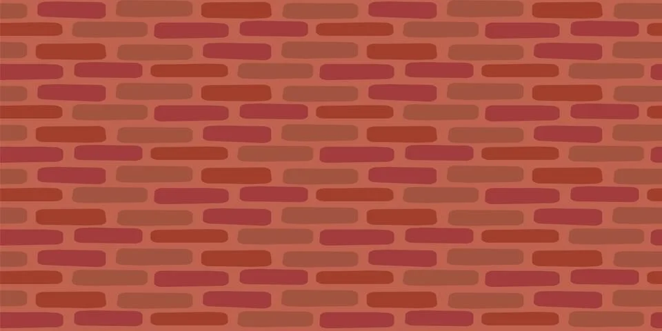 Red brick wall seamless vector pattern background. 스톡 일러스트