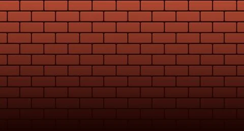 Red brick wall seamless Vector illustration background. Stock Illustration