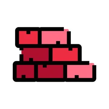 Red brick wall structure building icon designing Ilustración de archivo