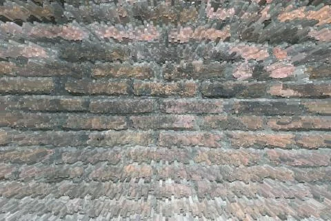Red Brick wall texture, 3d block style Stock Illustration