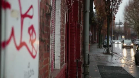 Red brick wall as texture background. High flat wall of an old building. Stock Footage 132005605