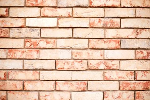 Red brick wall texture background. Front view. Stock-Fotos