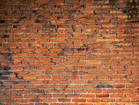 Red Brick Wall Texture Background Close Up Rustic Old Masonry Surface Stock Photos