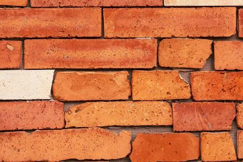 Red brick wall texture background.Decorative tiles.High quality photo. Stock Photos