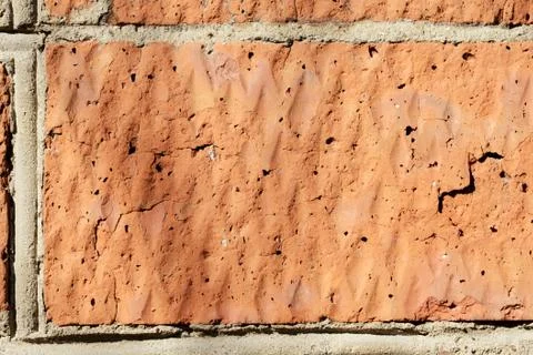 Red brick wall texture close up. Brick background 스톡 사진