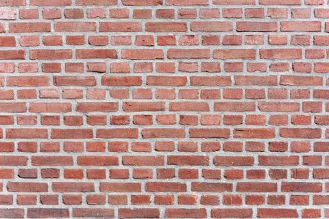 Red brick wall texture close-up background Stock Photos