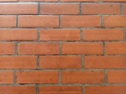 Red brick wall texture close up. Background photo Foto stock