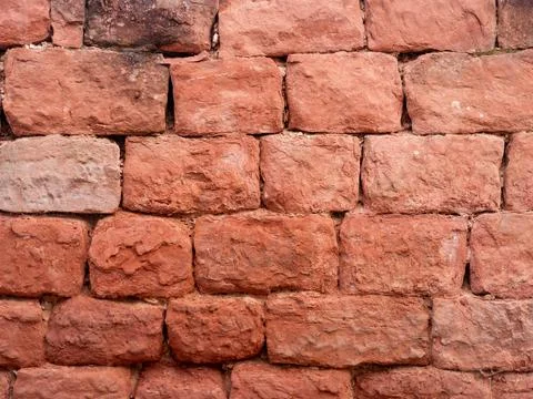 Red Brick Wall Texture Close-Up Stock Photos