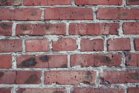 Red brick wall texture , close up view Stock Photos