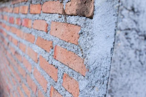 Red Brick Wall Texture Closeup 库存照片