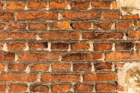 Red brick wall texture grunge background with vignetted corners, may use to Stock Photos